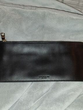 Coach Black Leather Travel Toiletry Pouch